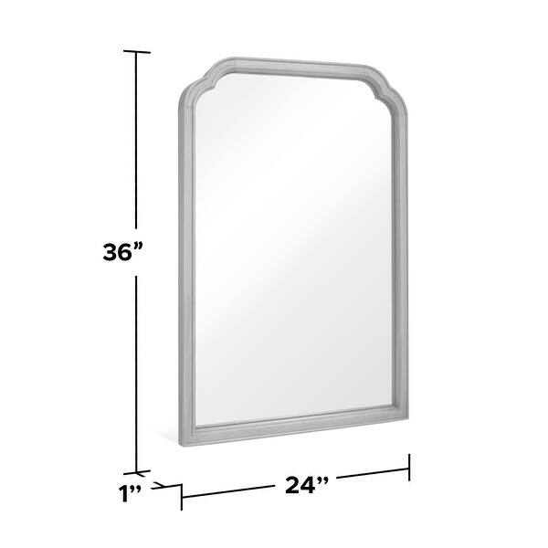 Top Corner Scalloped Rectangle Decorative Farmhouse Wall Mirror Bed